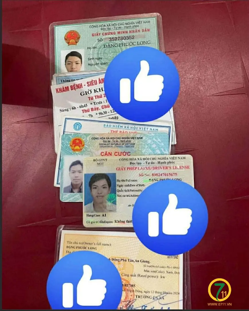Nhặt được ví giấy tờ của anh Đặng Phước Long ở Cần Thơ