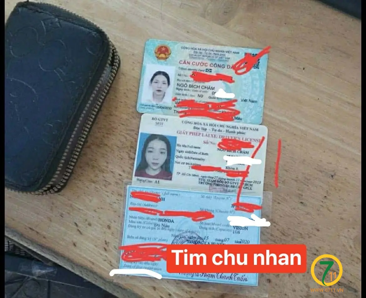 Nhặt được ví của chị Ngô Bích Châm tại Cà Mau