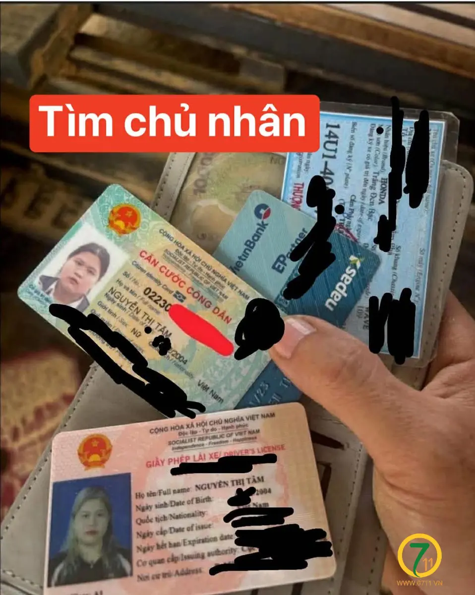 Nhặt được ví của bạn Nguyễn Thị Tâm 2004 tại Huế