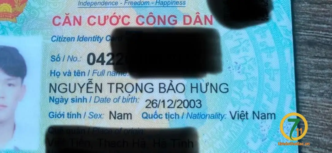 Rơi túi ở Hà Nội có giấy tờ tên Nguyễn Trọng Bảo Hưng 2003