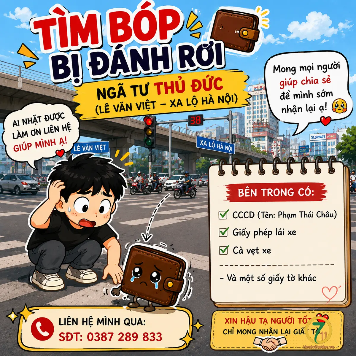 📢 TÌM BÓP RƠI CÓ CCCD PHẠM THÁI CHÂU