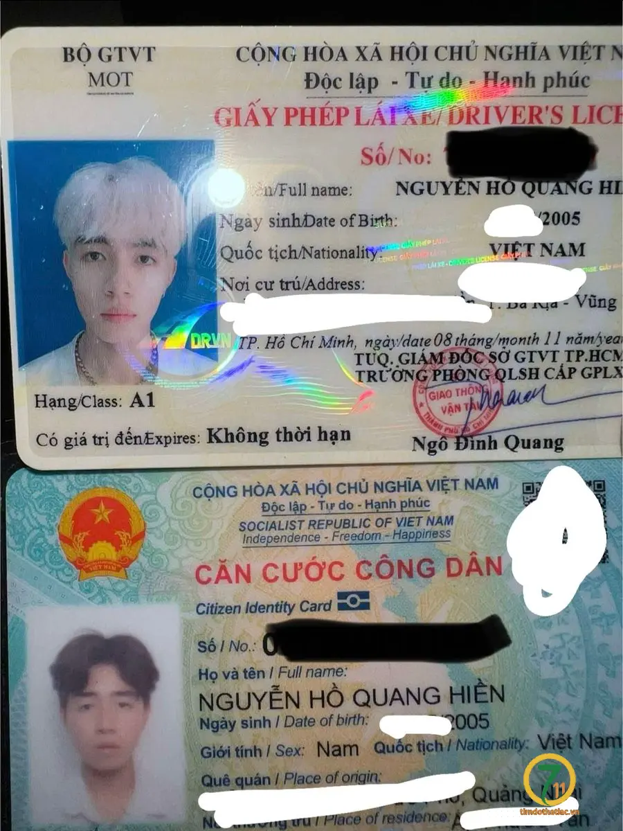 🆘 Rơi ví giấy tờ ở TpHCM tên Nguyễn Hồ Quang Hiền 2005 Vũng Tàu