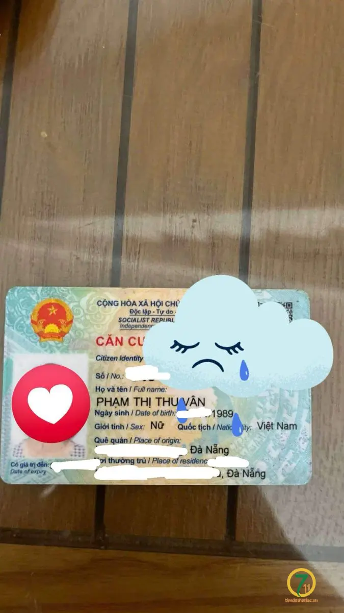 ‼️Đà Nẵng: Tìm ví giấy tờ  tên Phạm Thị Thu Vân