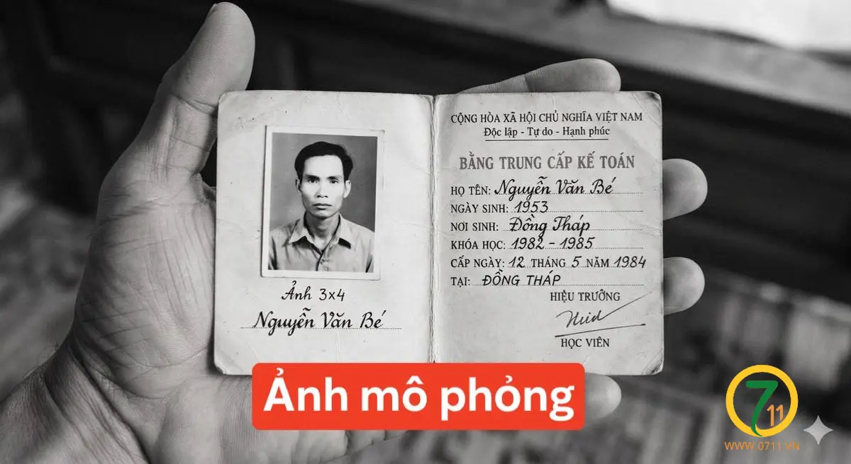 🆘 RƠI GIẤY TỜ ( bằng kế toán ) ở Q8 - TpHCM tên Nguyễn Văn Bé 1953