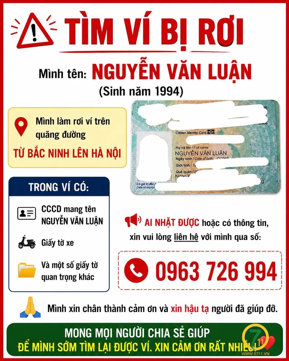 Rơi ví Hà Nội tên Nguyễn Văn Luận 1994