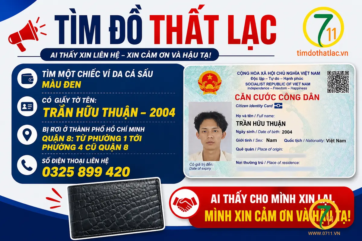 Rơi ví Hồ Chí Minh tên Trần Hữu Thuận 2004