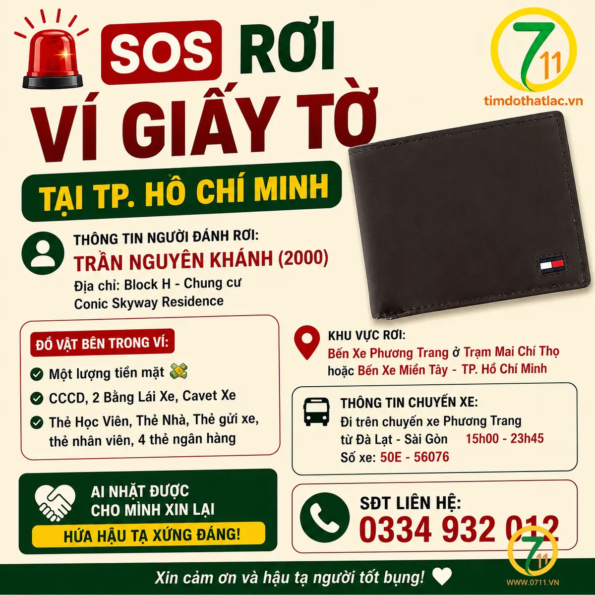 📌 rơi ví tại TP HCM tên Trần Nguyên Khánh 2000