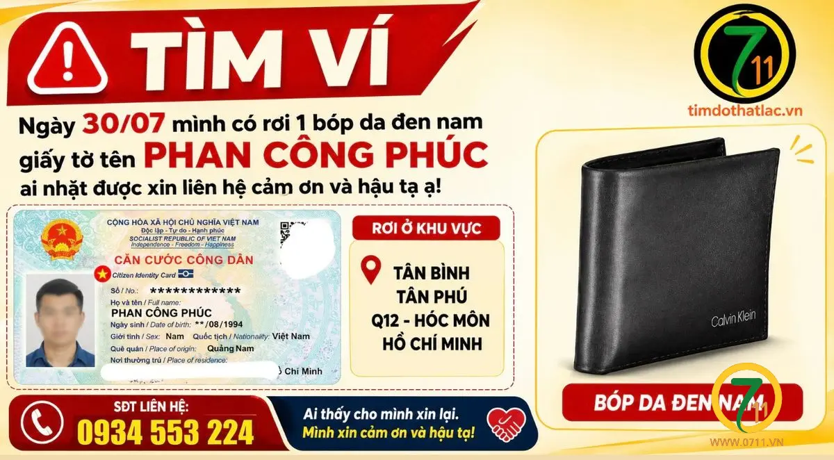 Rơi ví Hồ Chí Minh tên Phan Công Phúc