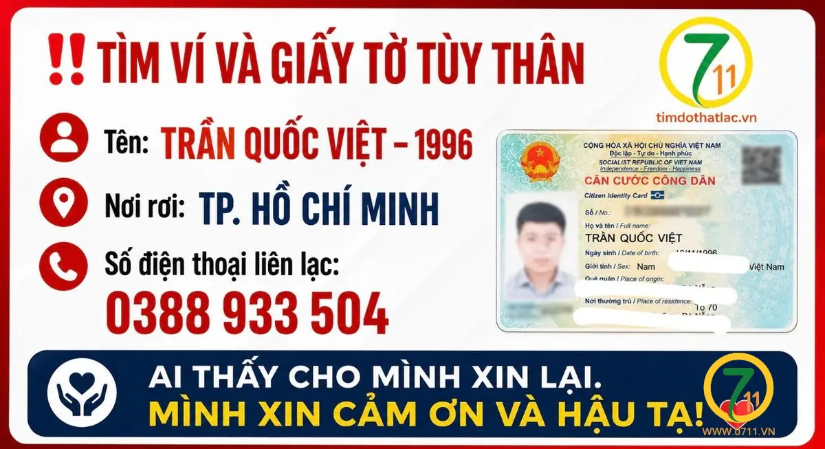 Rơi ví ở Hồ Chí Minh tên Trần Quốc Việt 1996
