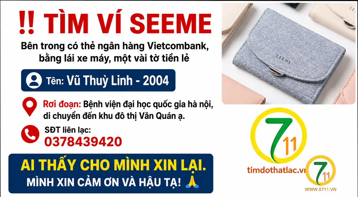 Rơi ví ở Hà Nội tên Vũ Thuỳ Linh 2004