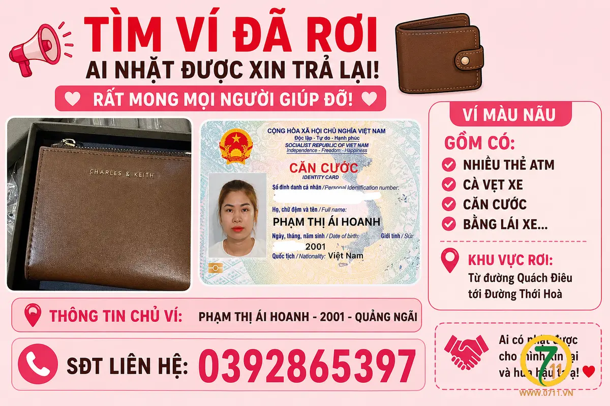 📌rơi ví tại TP HCM tên Phạm Thị Ái Hoanh 2001
