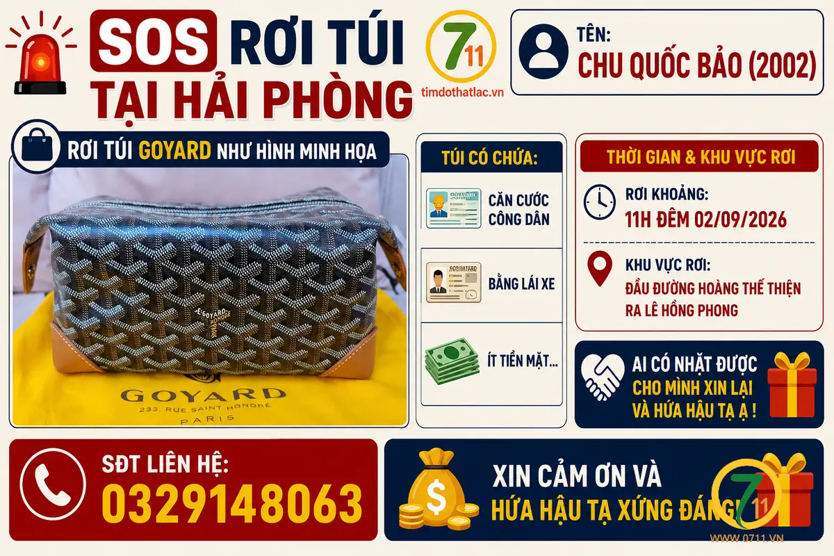 📌rơi túi như hình tên Chu Quốc Bảo 2002 tại Hải Phòng