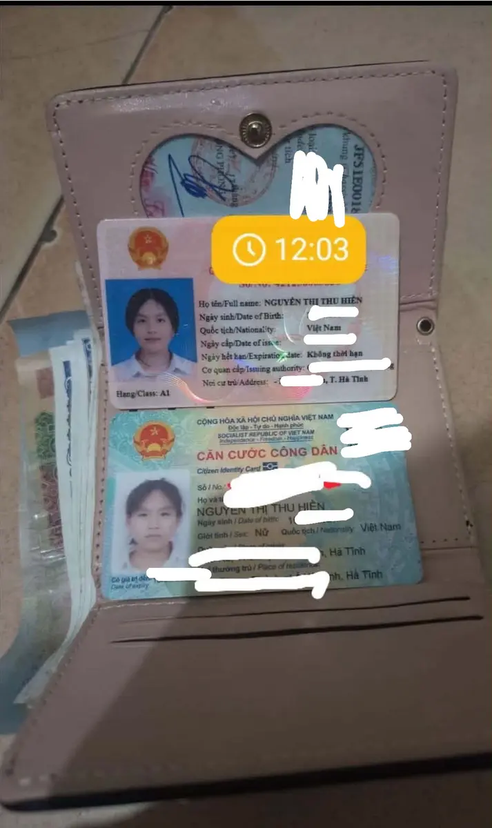 ‼️  Hà Nội: Tìm ví giấy tờ có tên Nguyễn thị thu hiền