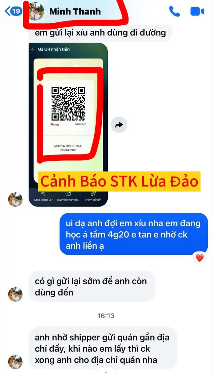Cảnh báo stk 1038649980 - VCB - Nguyen Minh Thanh chuyên photoshop ảnh lừa đảo tiền chuộc rơi đồ, tài khoản này vẫn hoạt động rất mạnh lừa đc rất nhiều khổ chủ!!!