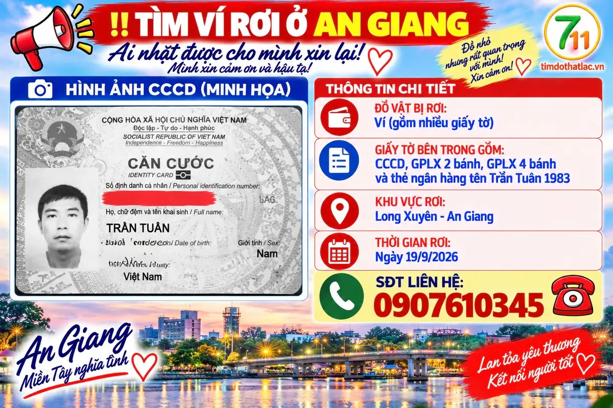 Rơi ví ở An Giang tên Trần Tuân 1983