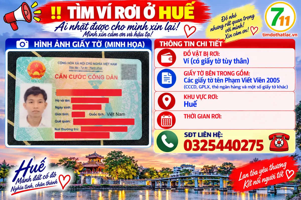 Rơi ví ở Huế tên Phạm Viết Viên 2005