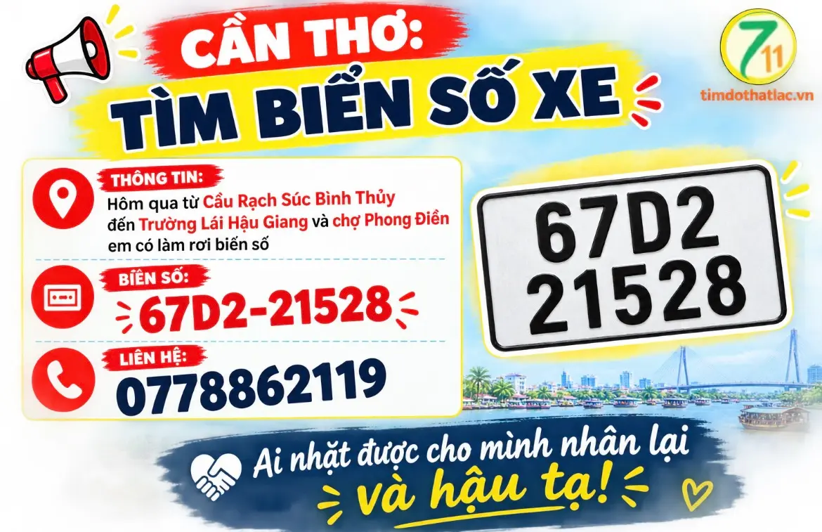 ‼️ Cần Thơ :  Tìm biển số xe