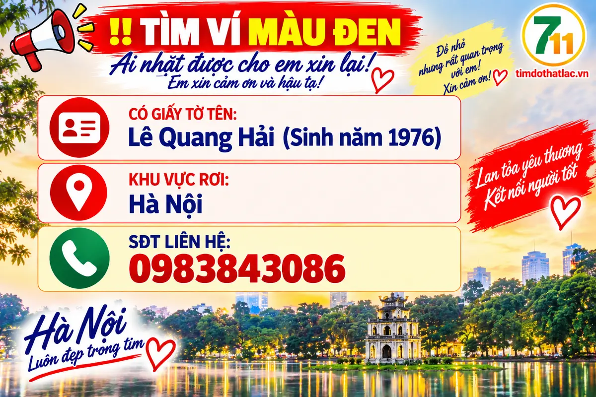 Rơi ví ở Hà Nội tên Lê Quang Hải 1976