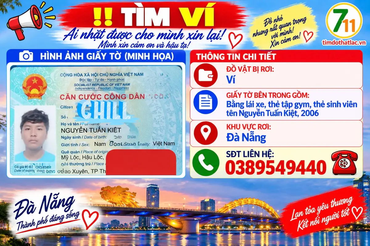Rơi ví ở Đà Nẵng tên Nguyễn Tuấn Kiệt 2006