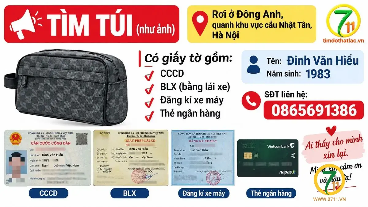 Rơi túi ở Hà Nội tên Đinh Văn Hiếu 1983