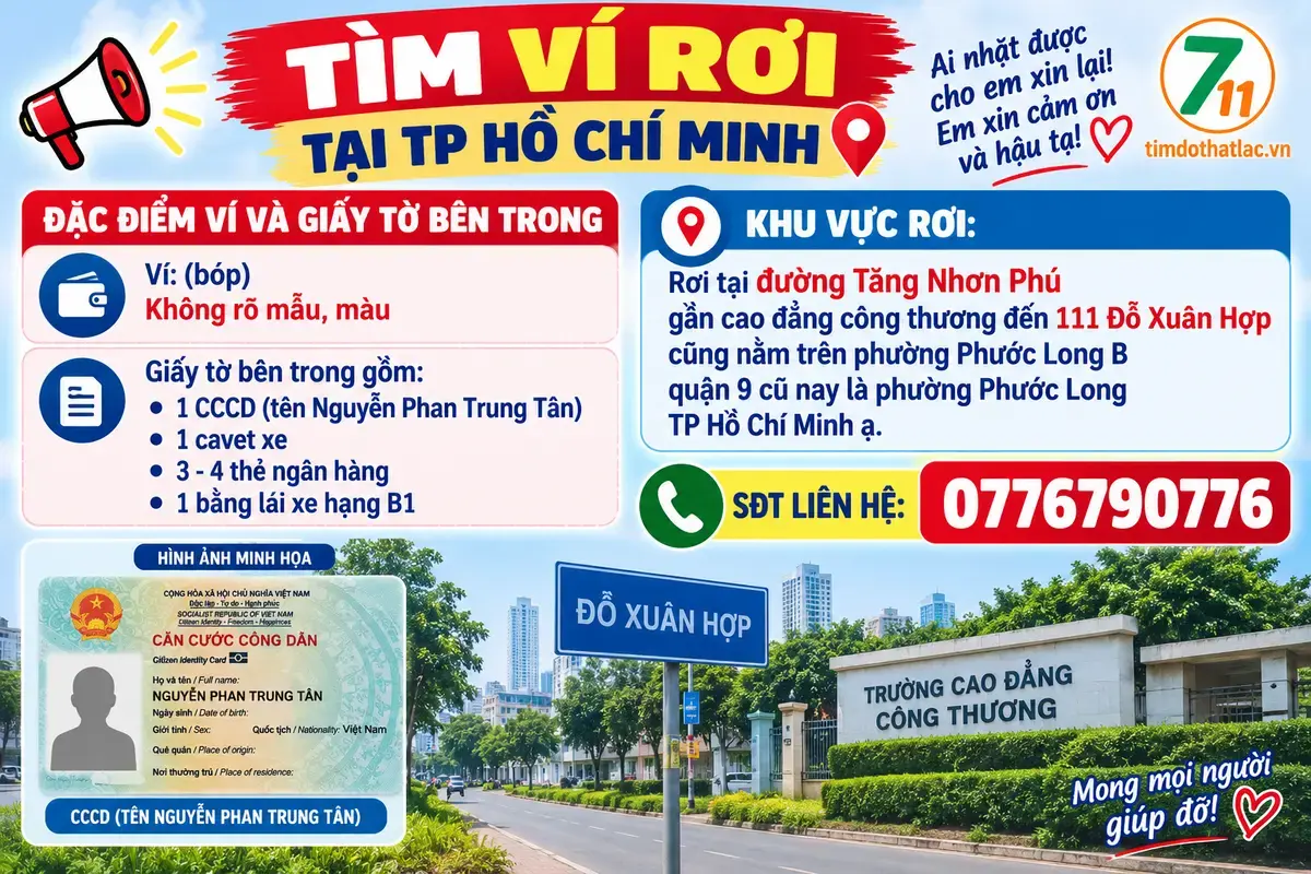 Rơi ví ở Hồ Chí Minh tên Nguyễn Phan Trung Tân