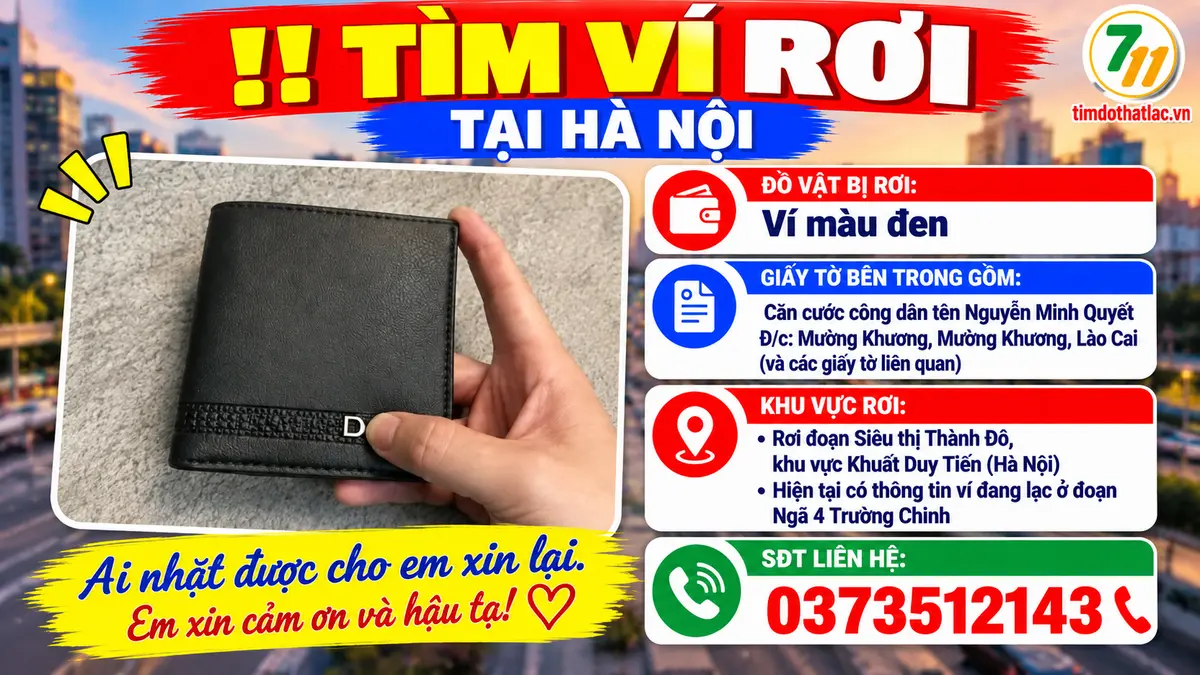 📌 rơi ví tại Hà Nội tên Nguyễn Minh Quyết