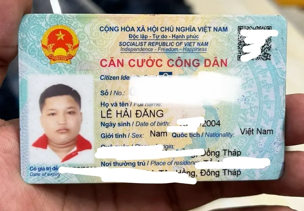 📌 rơi ví tại Cần Thơ tên Lê Hải Đăng 2004