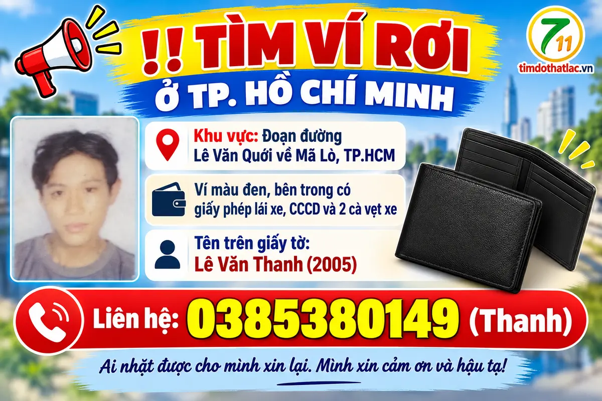 Rơi ví ở Hồ Chí Minh tên Lê Văn Thanh 2005