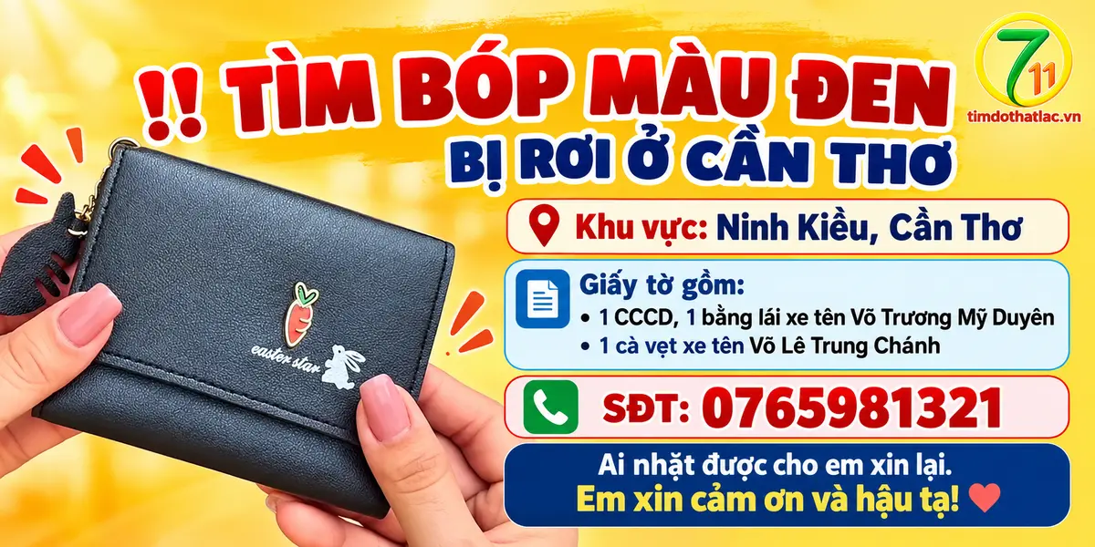 Rơi ví ở Cần Thơ tên Võ Trương Mỹ Duyên