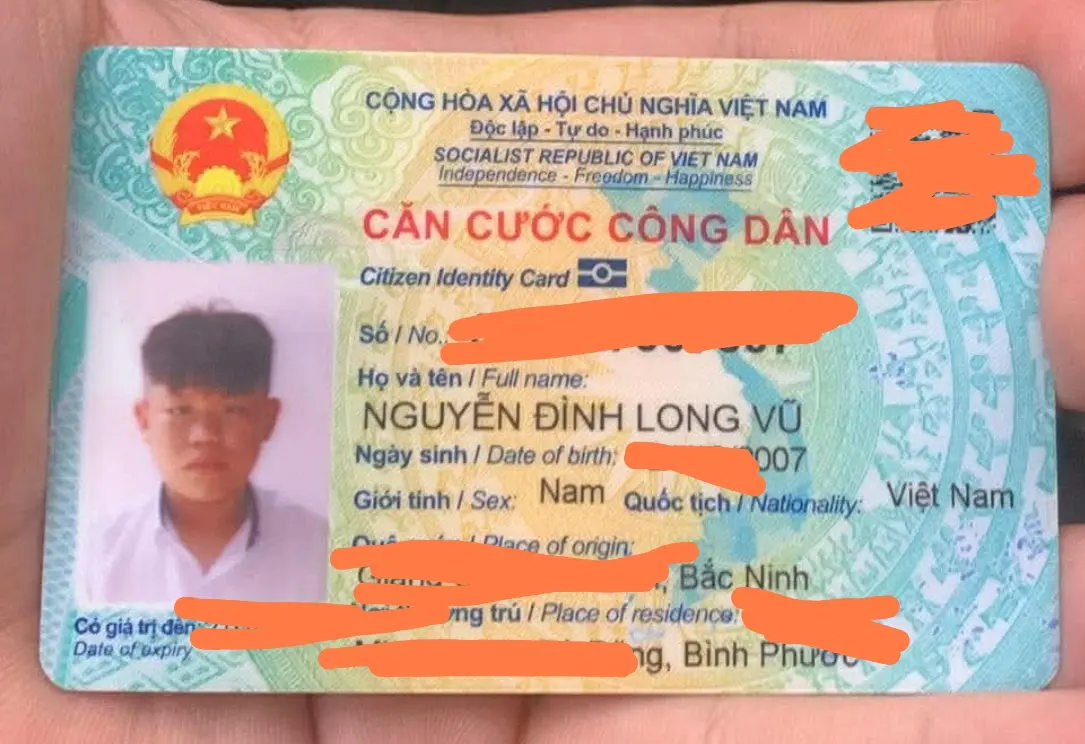 📌 rơi ví tại TPHCM tên Nguyễn Đình Long Vũ 2007