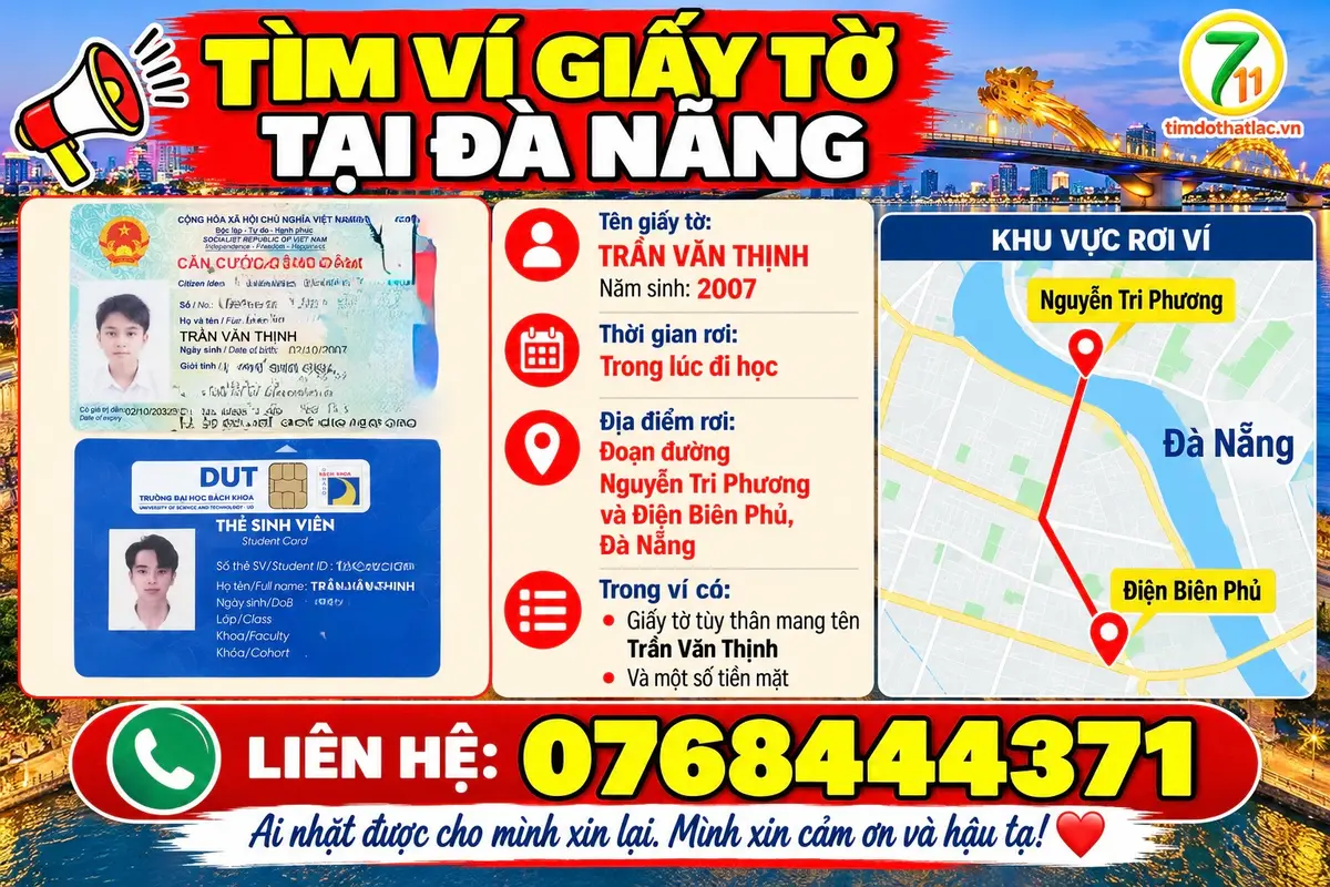 Rơi ví ở Đà Nẵng tên Trần Văn Thịnh 2007