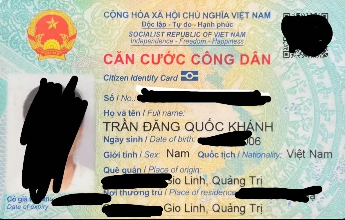 📌 rơi ví tại TPHCM tên Trần Đăng Quốc Khánh 2006