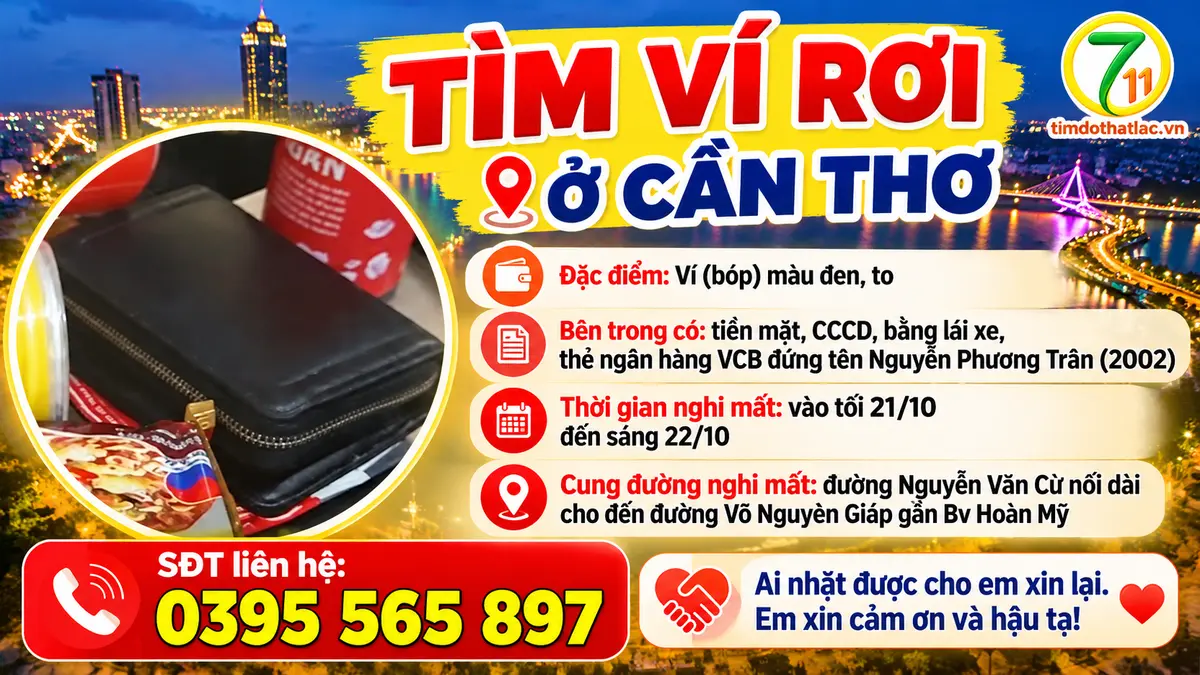 Rơi ví ở Cần Thơ tên Nguyễn Phương Trân 2002