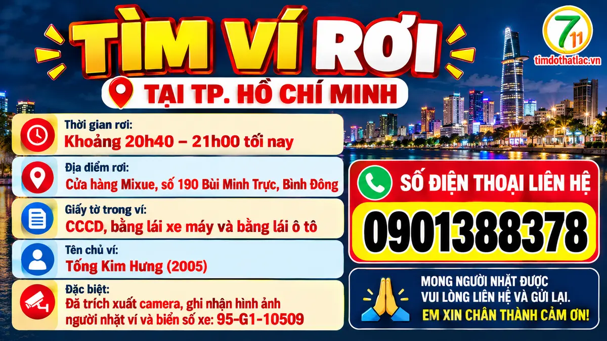 Rơi ví ở Hồ Chí Minh tên Tống Kim Hưng 2005